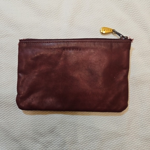 Rolfs Vintage 80's Women's Coin Change Purse Key Ring Zipper Deep Red Embossed - Picture 3 of 6